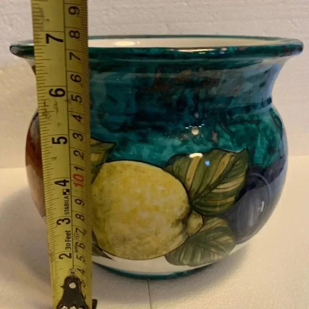 Lizart Praiano Art Pottery Bottom Signed Flower Pot Fruit Bowl - Italy - Picture 8 of 10